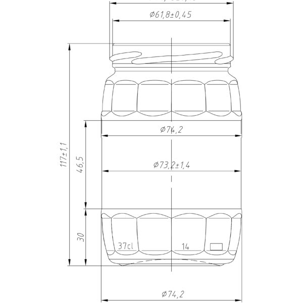 JAR 0.370L BARREL TO66