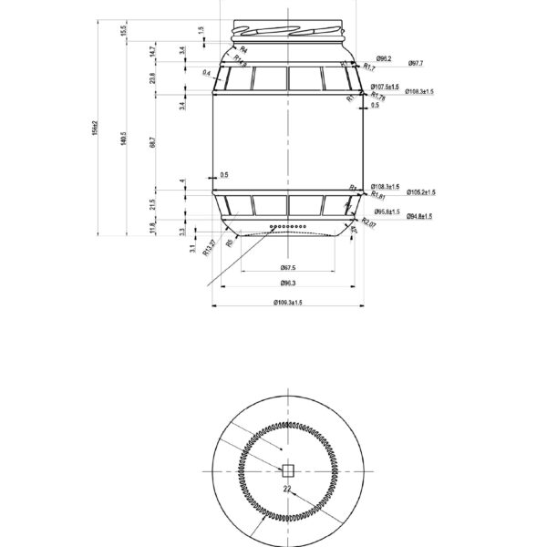 JAR 1.000L BARREL TO82