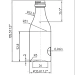 BOTTLE 0.050L MINIATURE FLINT