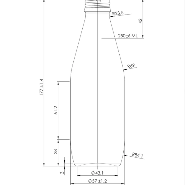 BOTTLE 0.250L CORAL 2 FLINT MCA28