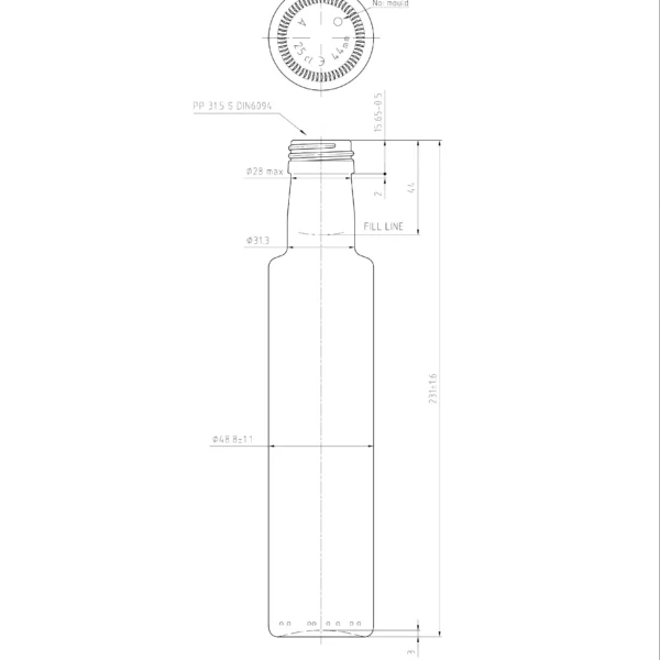 BOTTLE 0.250L DORICA GEM FLINT _ GREEN PP31.5