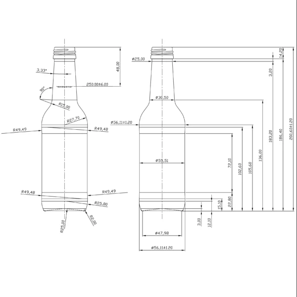 BOTTLE 0.250L SOFT DRINK FLINT MCA28