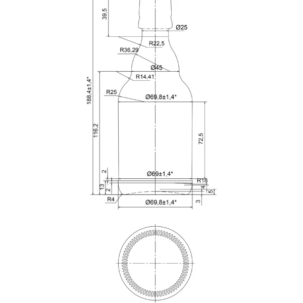 BOTTLE 0.330L STEIN AMBER BUGEL