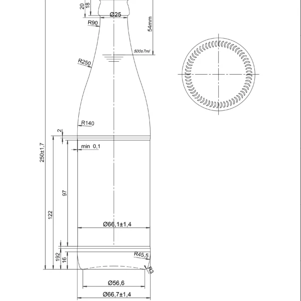 BOTTLE 0.500L VICHY LIGHT AMBER _ GREEN CROWN