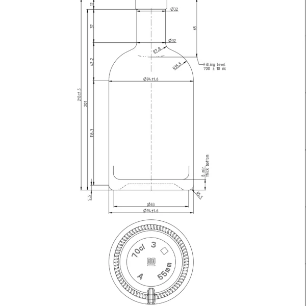 BOTTLE 0.700L MASTER FLINT _ EXTRA FLINT CORK