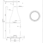 BOTTLE 0.750L BURGUNDY GEM FLINT _ GREEN CORK